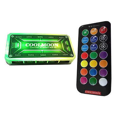 Bộ 5 Fan case LED RGB Fan Coolmoon v2 Dual Ring Kèm HUB + Remote