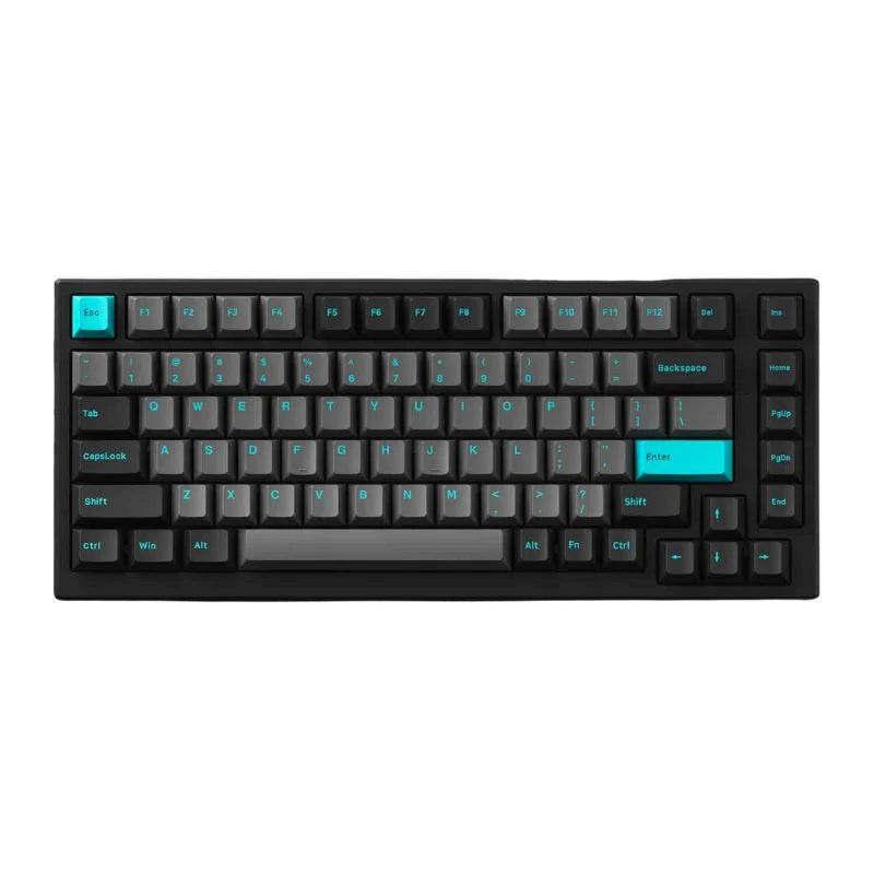 Bàn phím cơ AKKO MonsGeek MG75 Black & Cyan Akko V3 Cream Yellow switch