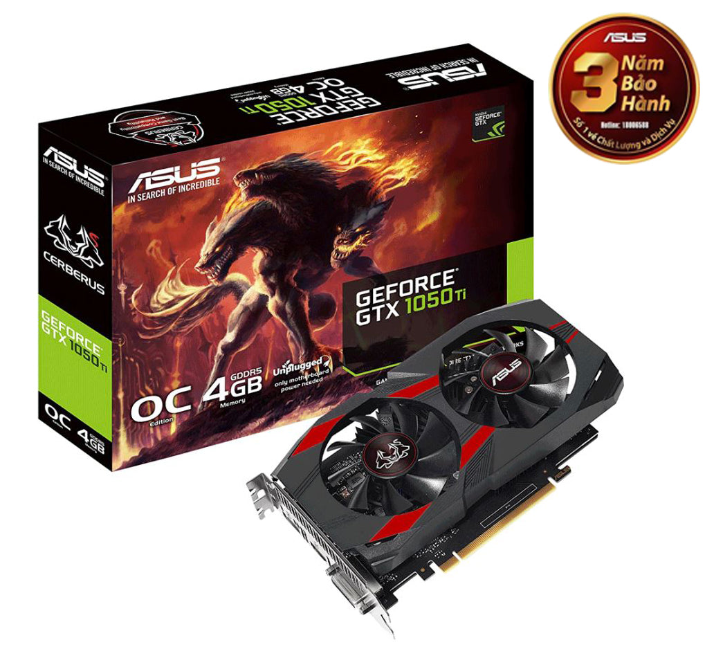 Vga Asus 4GB CERBERUS GTX1050TI-O4G (128bit - 2fan)