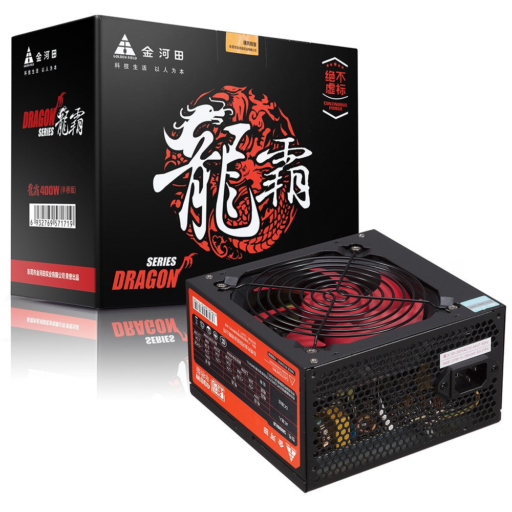 Bộ nguồn GOLDEN FIELD 400W DRAGON GTX480 FAN 12CM (Vỏ đen) - Laptop 238 