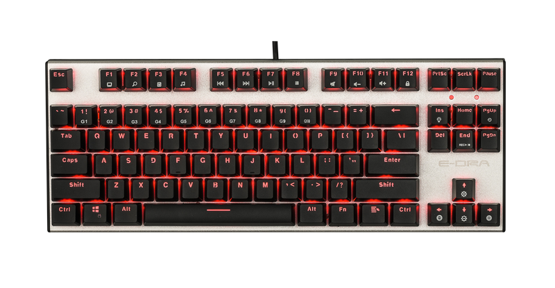 Bàn phím cơ E-Dra EK3087 Led Red, Blue Switch