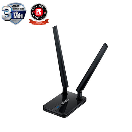 Bộ nhận sóng wifi ASUS USB-N14 Adapter không dây N300, cáp USB 1m, hỗ trợ Raspberry Pi2