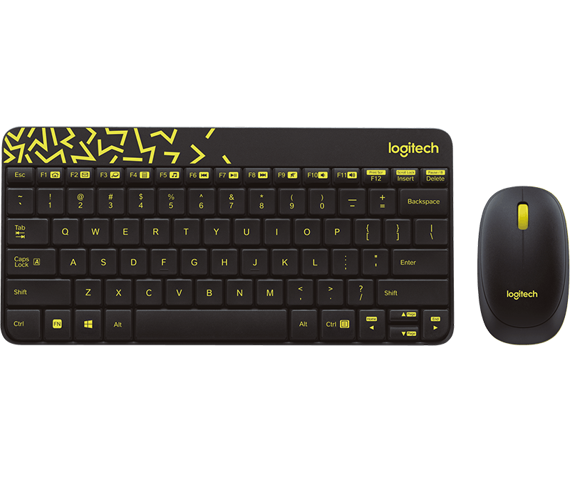 Bàn phím + chuột không dây Combo Logitech MK240 Mini (Đen - Lục Nhạt)