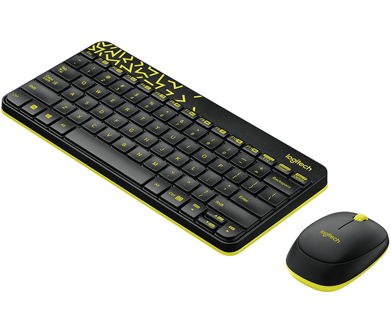 Bàn phím + chuột không dây Combo Logitech MK240 Mini (Đen - Lục Nhạt)