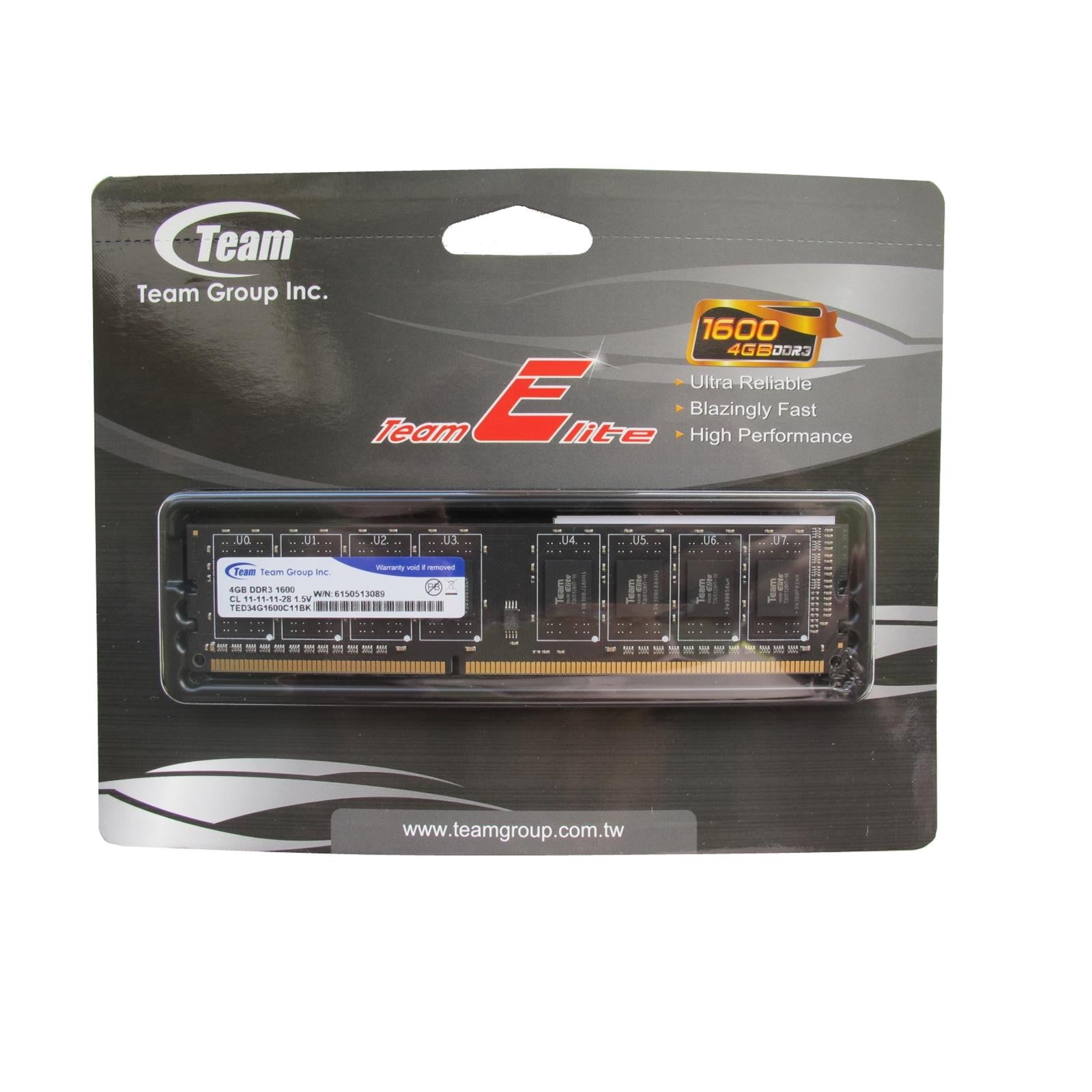 Ram 4gb/1600 PC Team Elite DDR3