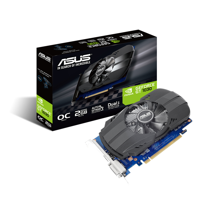 Card màn hình ASUS PH-GT1030-O2G (2GB GDDR5, 64-bit, DVI+HDMI)